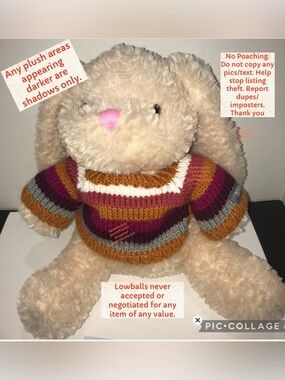 BNWT HTF 2008 Old Navy Plush Bunny w gorgeous knit sweater